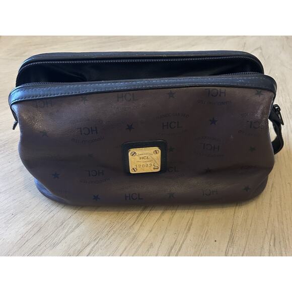 Vintage HCL Mens Toiletry Handcrafted Leather Monogram Travel Bag Shave Kit RARE - Picture 16 of 16